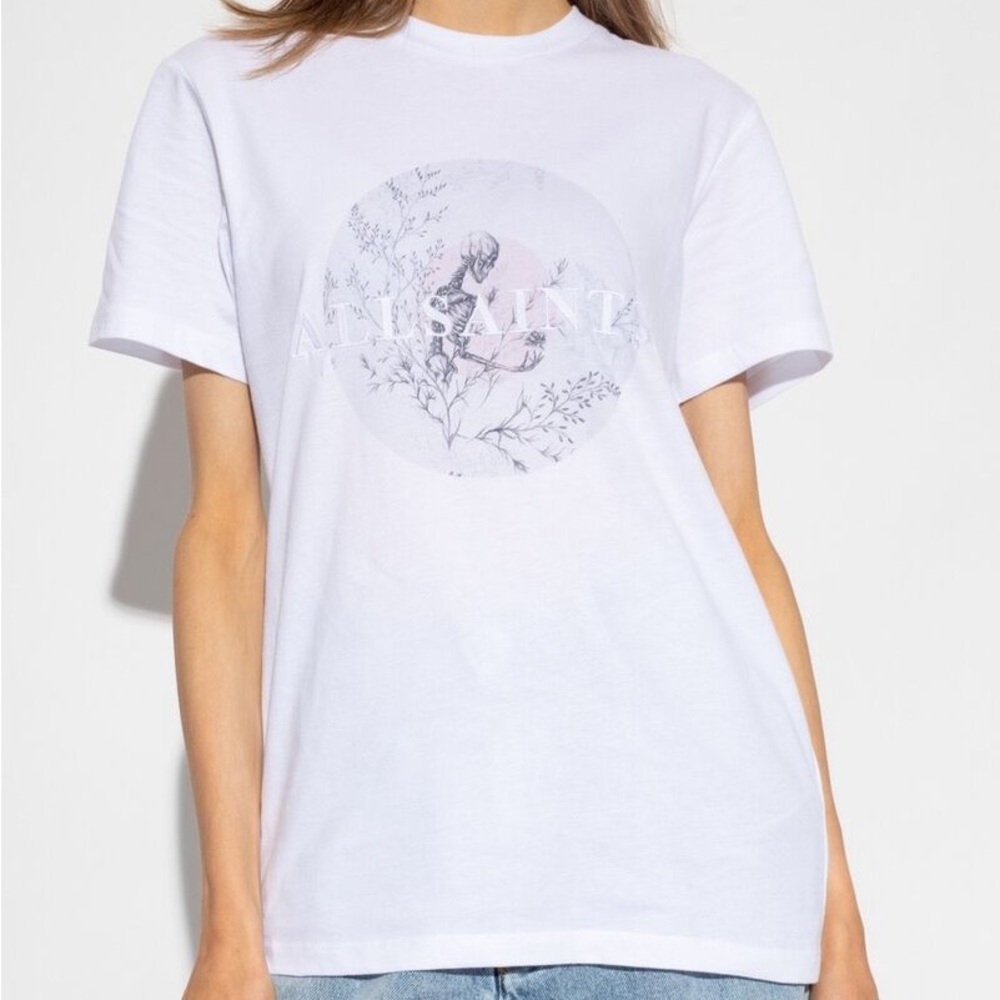 ALLSAINTS | Yorik Boyfriend Skeleton Logo Oversized T-shirt | Size M